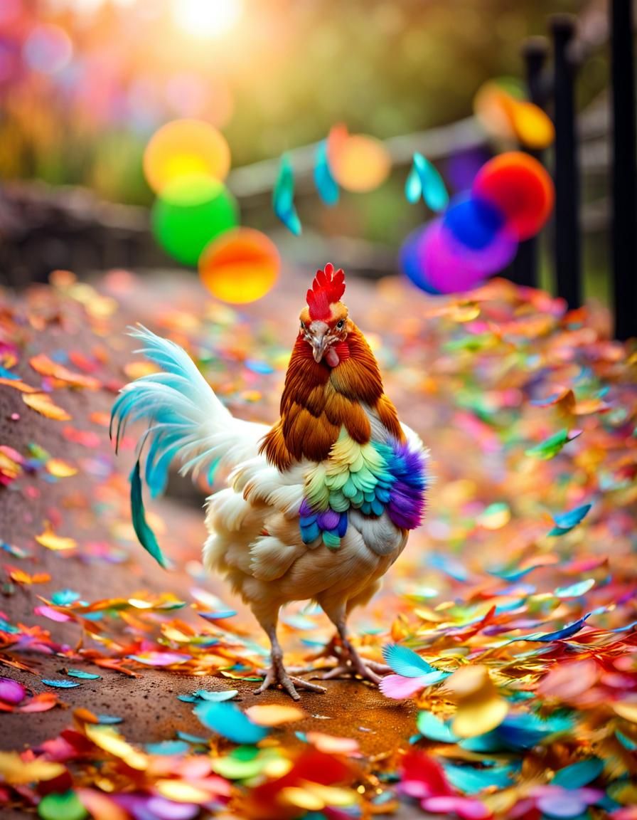 Vibrant Iridescent Feathers Dance in Mid Air