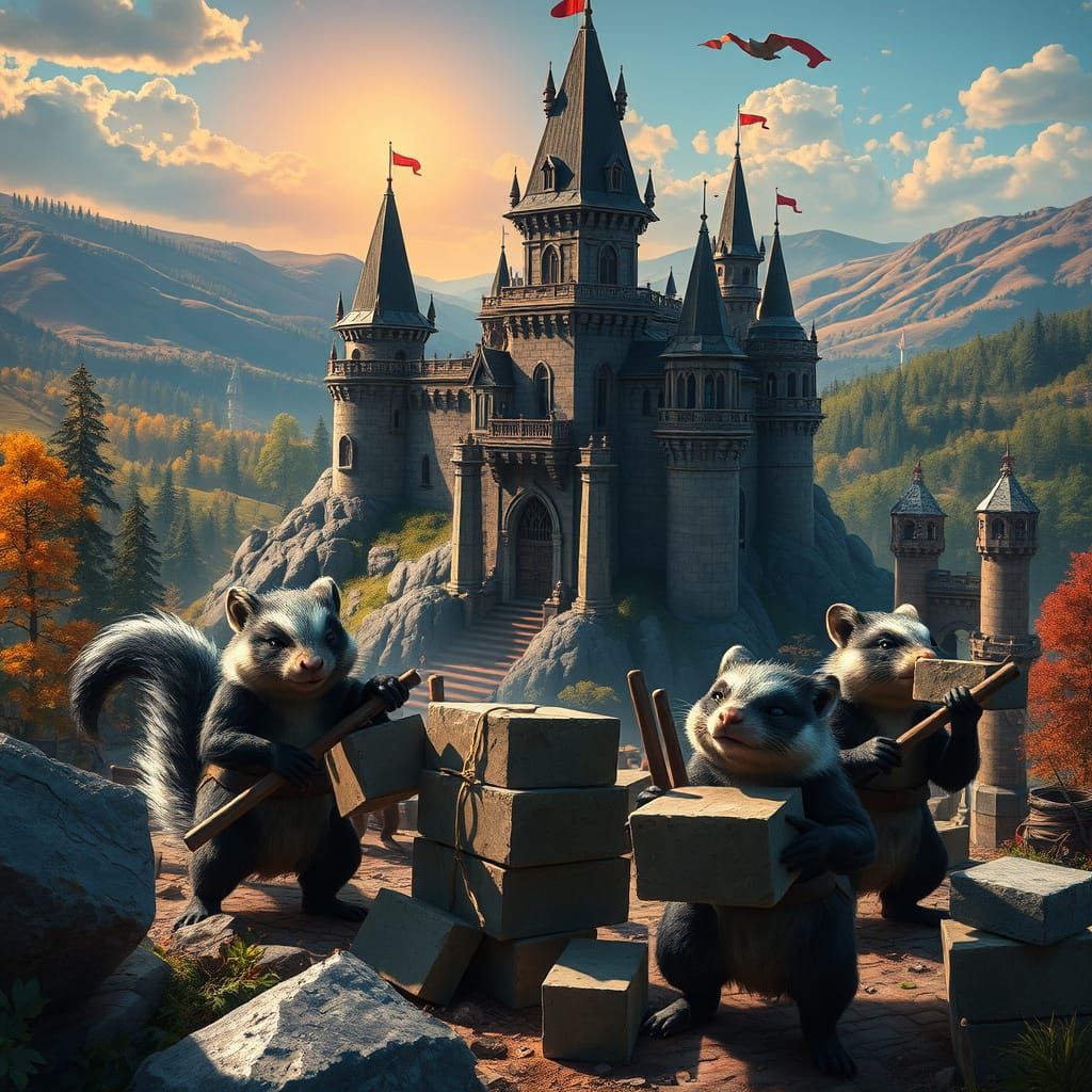 Skunks Build Gothic Dracula Castle in Charity Boot Camp
