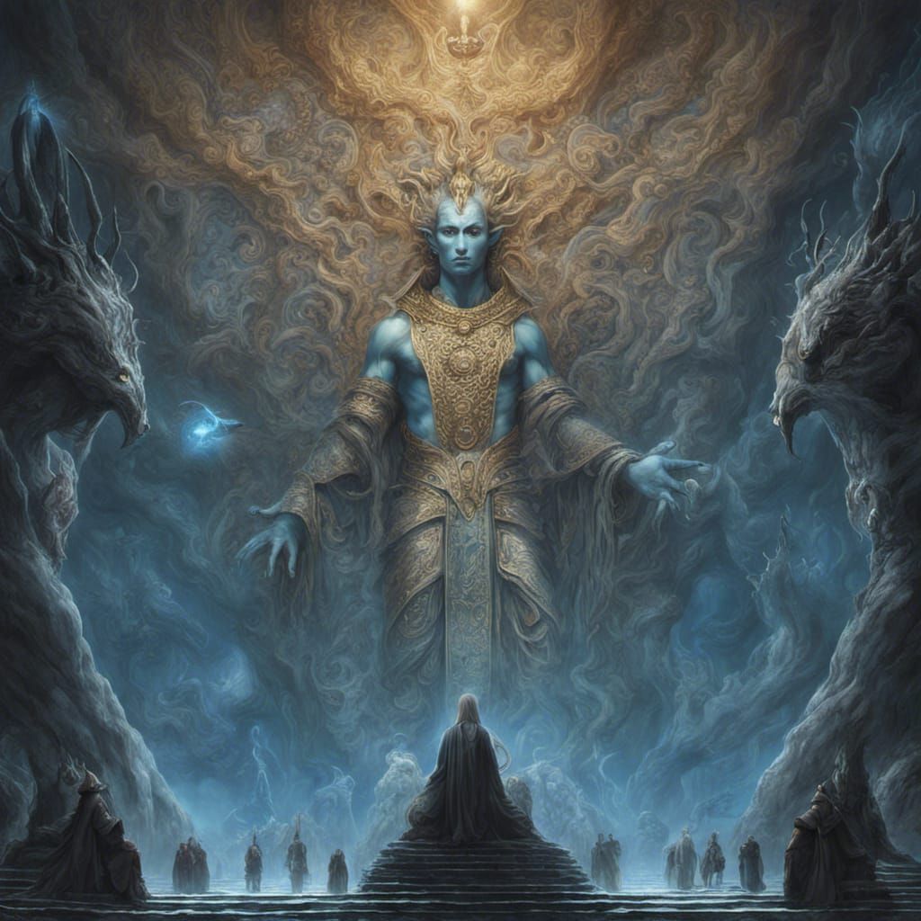 Eru Iluvatar Presides Over the Ainur Council