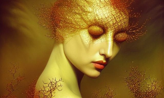 Gothic Queen in Burnt Mansion Ruins, Chalk Art