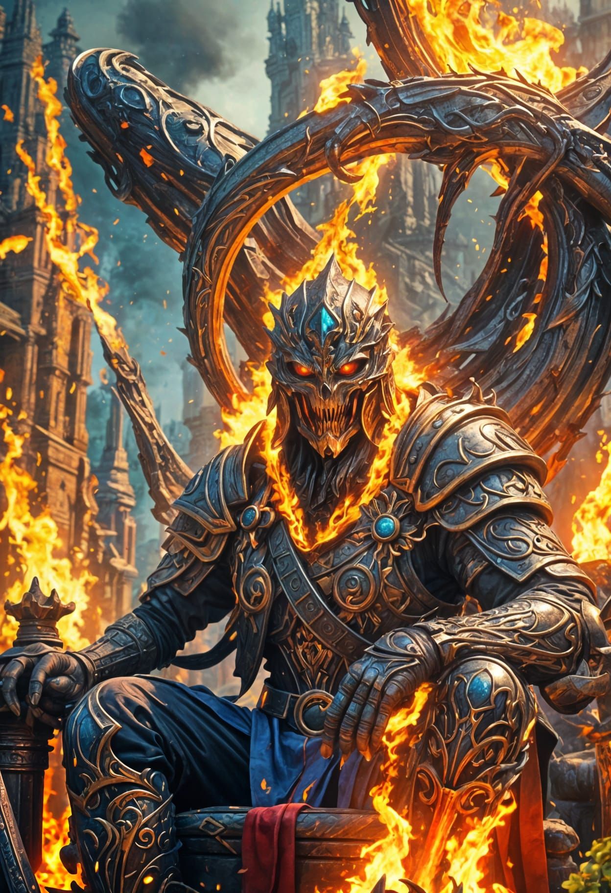 Fantastical Flames: Detailed Matte Painting in 8K