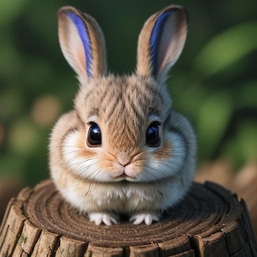 Chubby Baby Rabbit with Exaggerated Features