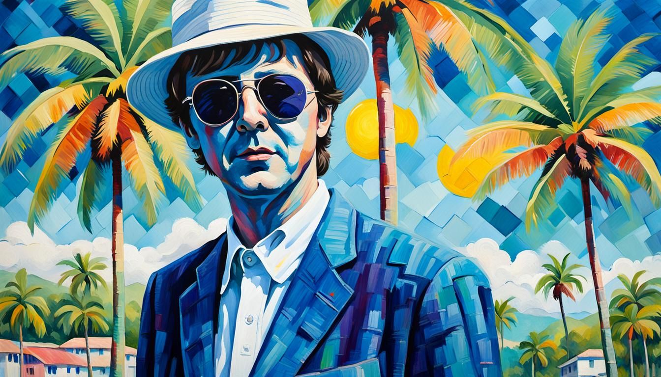 Paul McCartney in Jamaica: Watercolor Pop Art Portrait