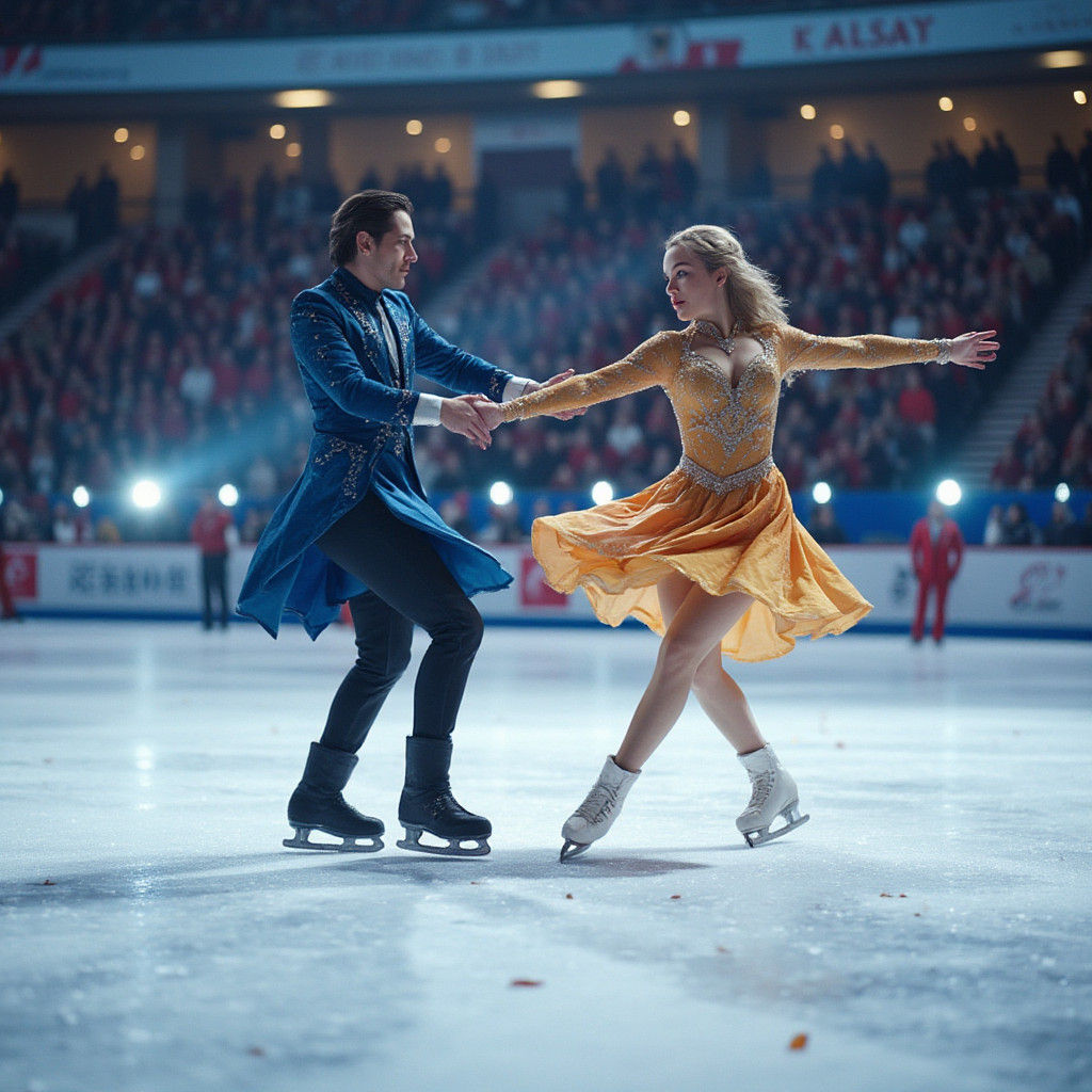 Harmonious Figure Skating Performance in Anime Style