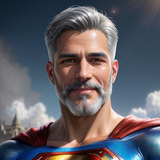 Friendly Superman Portrait in Digital Art Style
