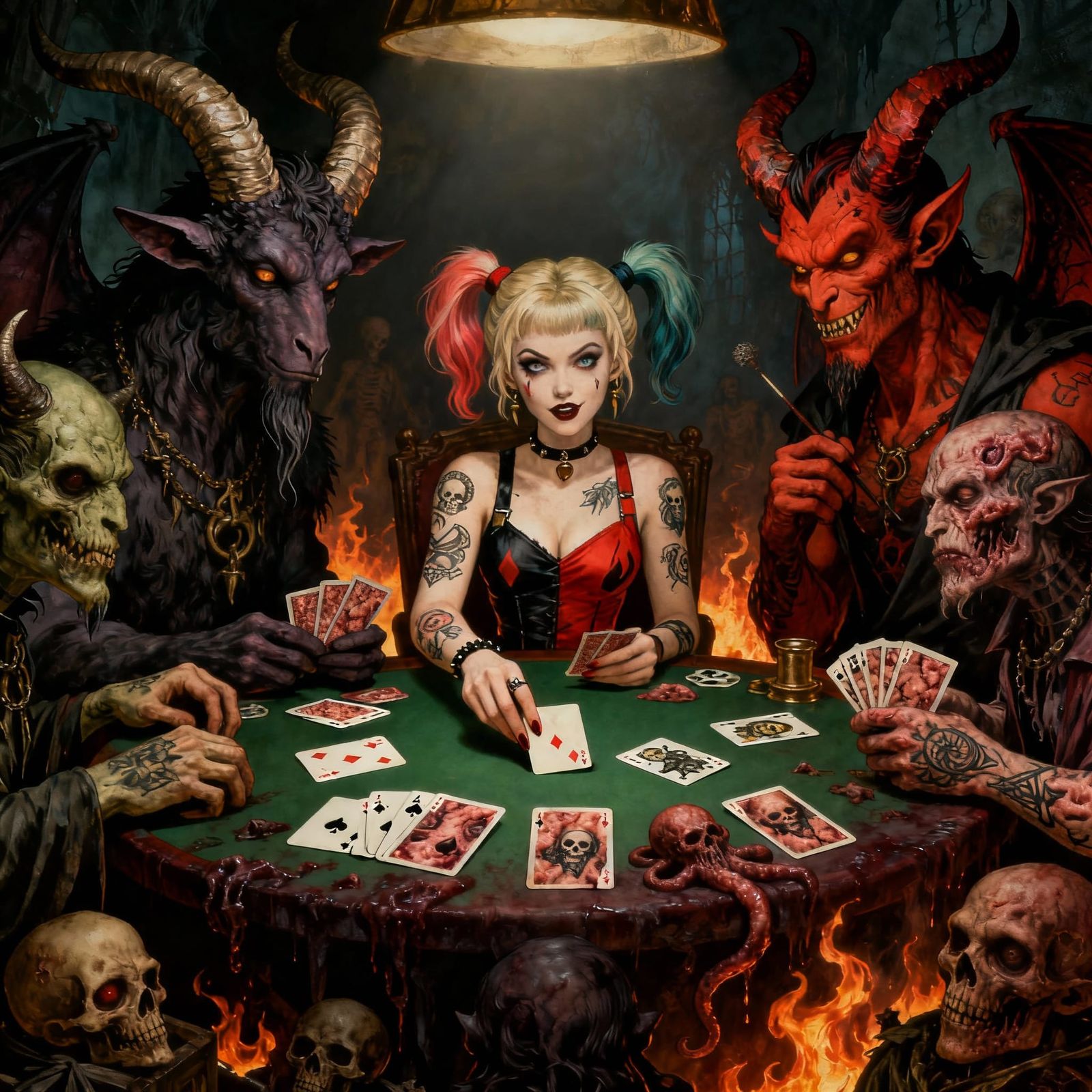 Demonic Poker Game with Harley Quinn