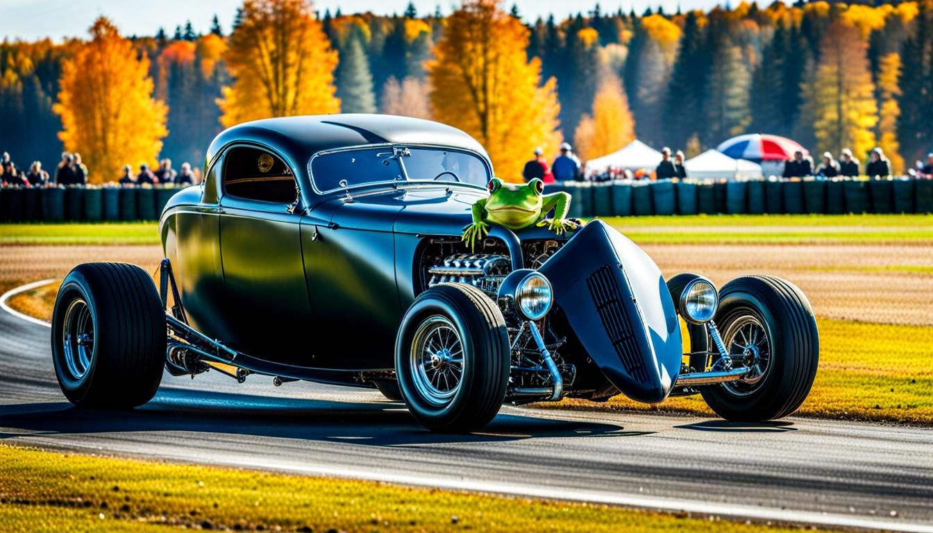Frog Leg Rat Rods at Drag Racing Event