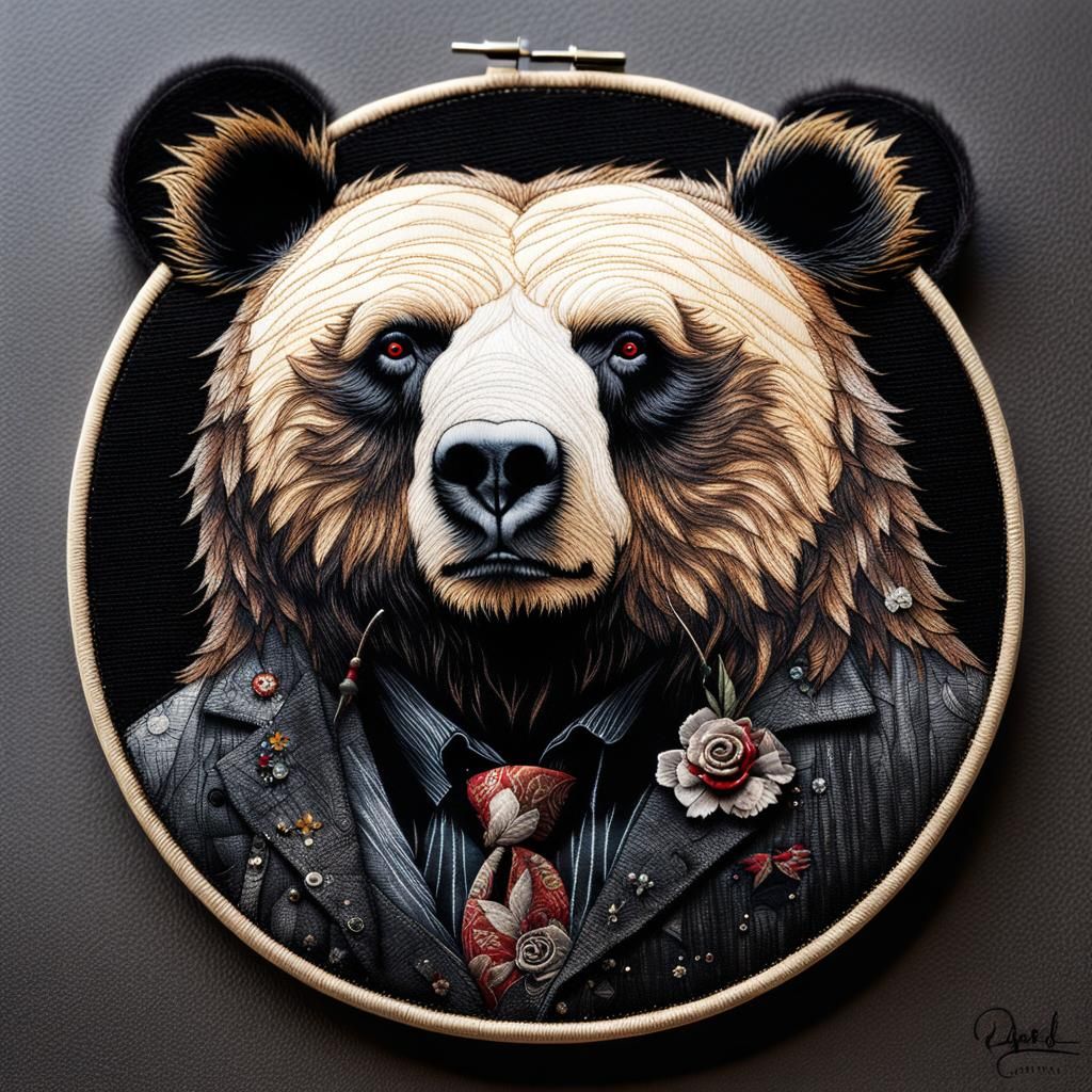 Demonic Cyborg Bear in Volcanic Hyperspace