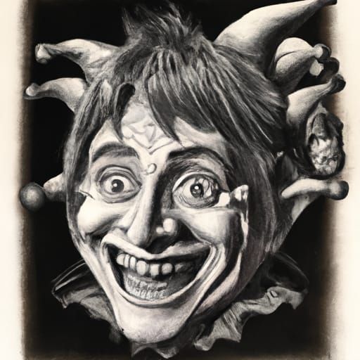 Jester Portrait in HR Giger Style