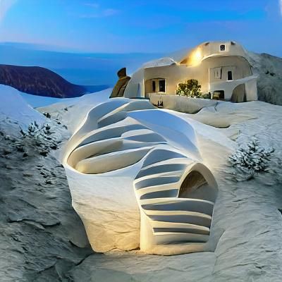 Organic Architecture Sculpted Like Santorini