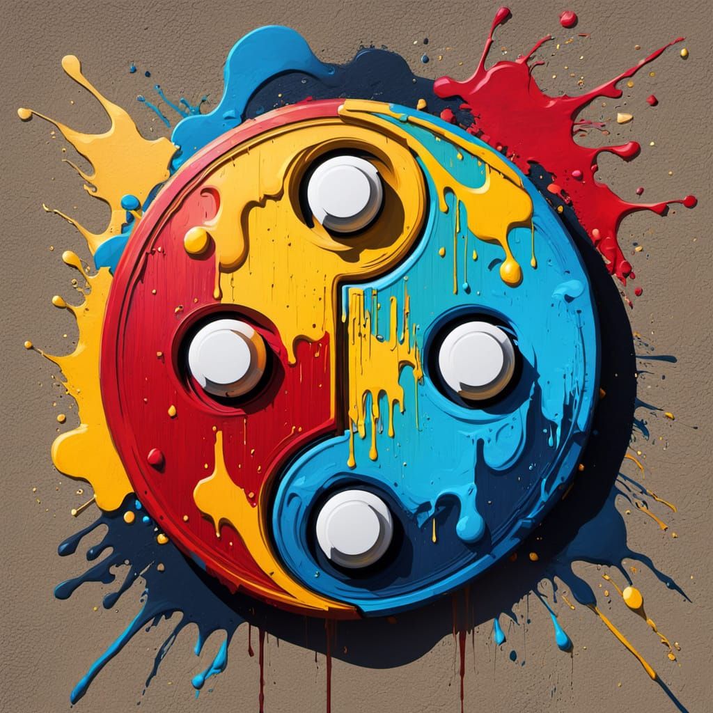 Vibrant Yin-Yang Graffiti Art in Street Style