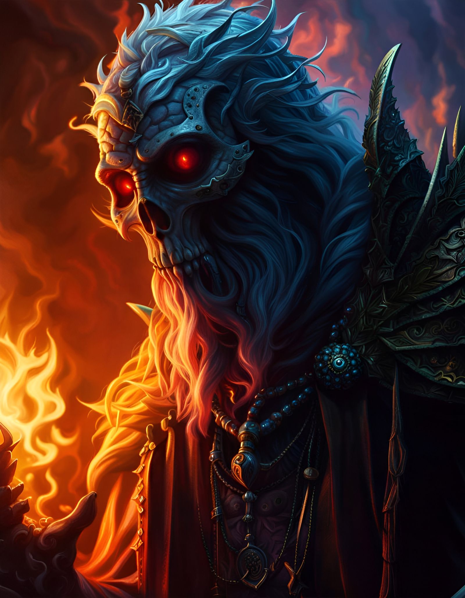 Fearful Necromancer in Horror Aesthetic