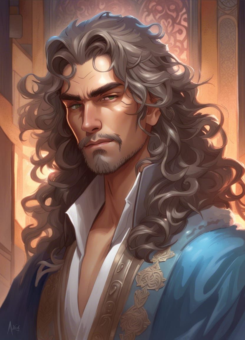 Fantasy Mage Casting Magic in 90s Comic Style