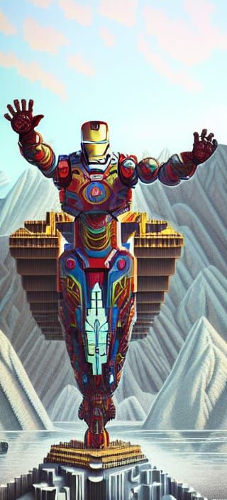 Colossal Ironman on Skull Mountain: Matte Painting