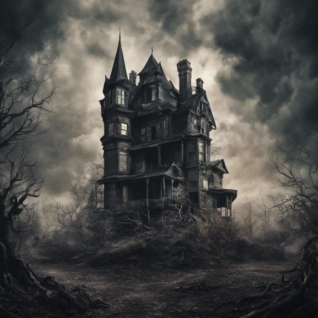 Dramatic Horror Movie Poster of Haunted Mansion