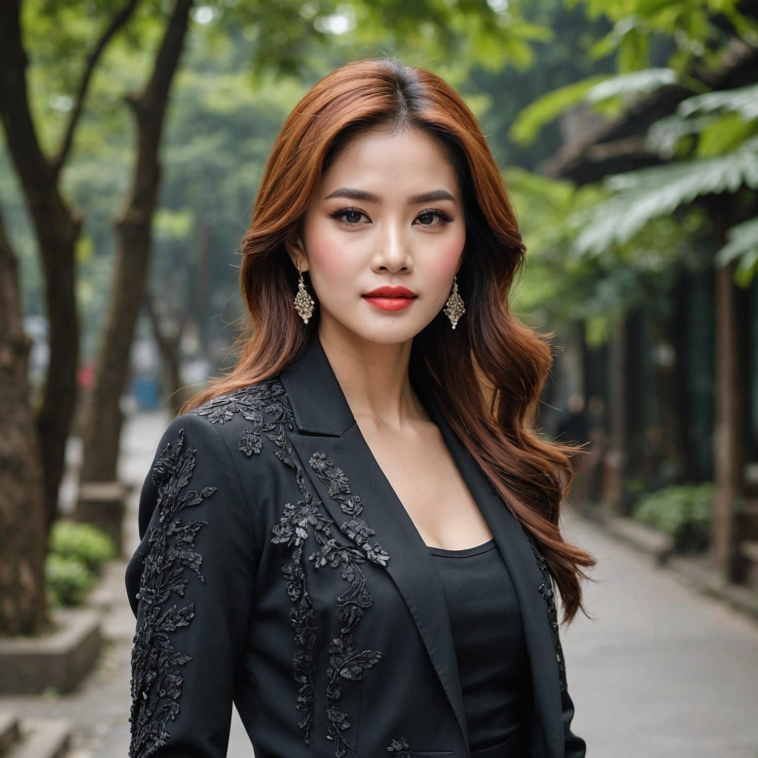 Luxurious Clouds Conceal a Beautiful Woman's Grace