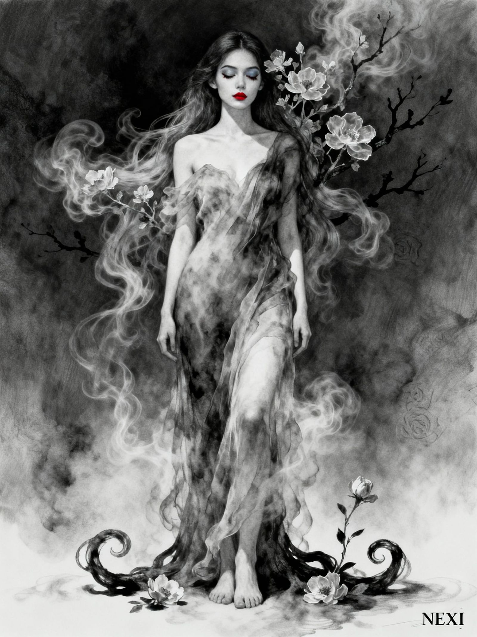 Hyper Realistic Charcoal Portrait of a Woman