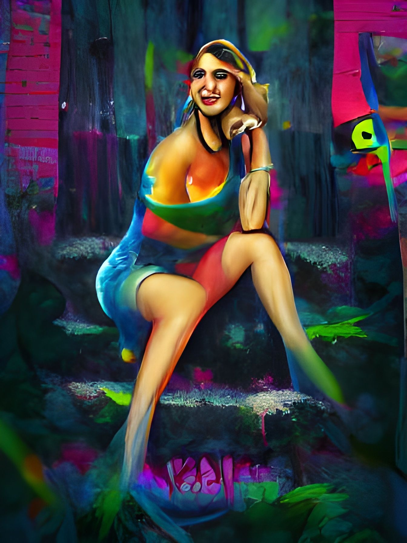 Psychedelic Graffiti Art: Colorful Street Concept