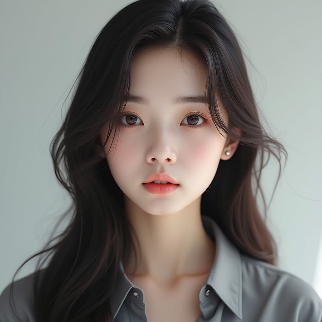Futuristic Portrait of Korean Beauty in Digital Art Style