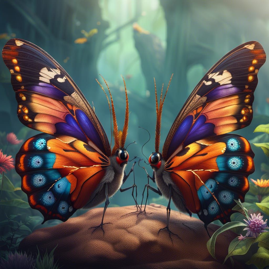 Butterfly Royalty in Fantastical Kingdom: Digital Matte Pain...