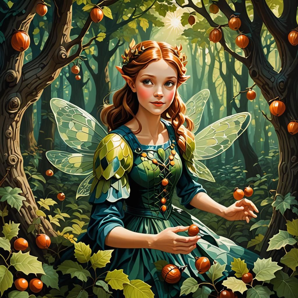 mischievous fairy with a sly grin