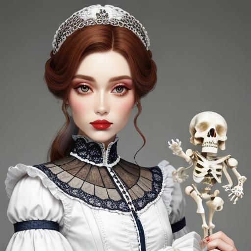 Delicate Beauty: Bone China Doll Portrait