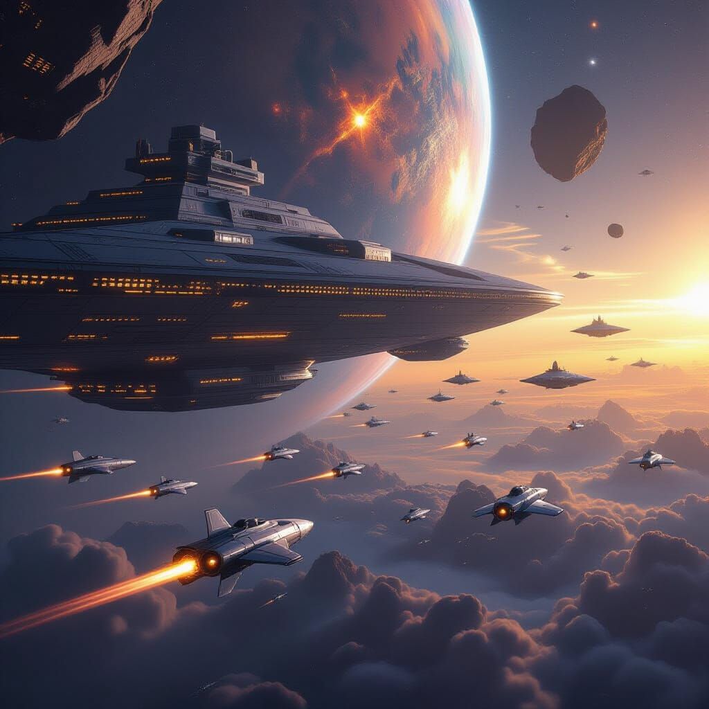 Massive Mothership Docks with Colossal Space Station