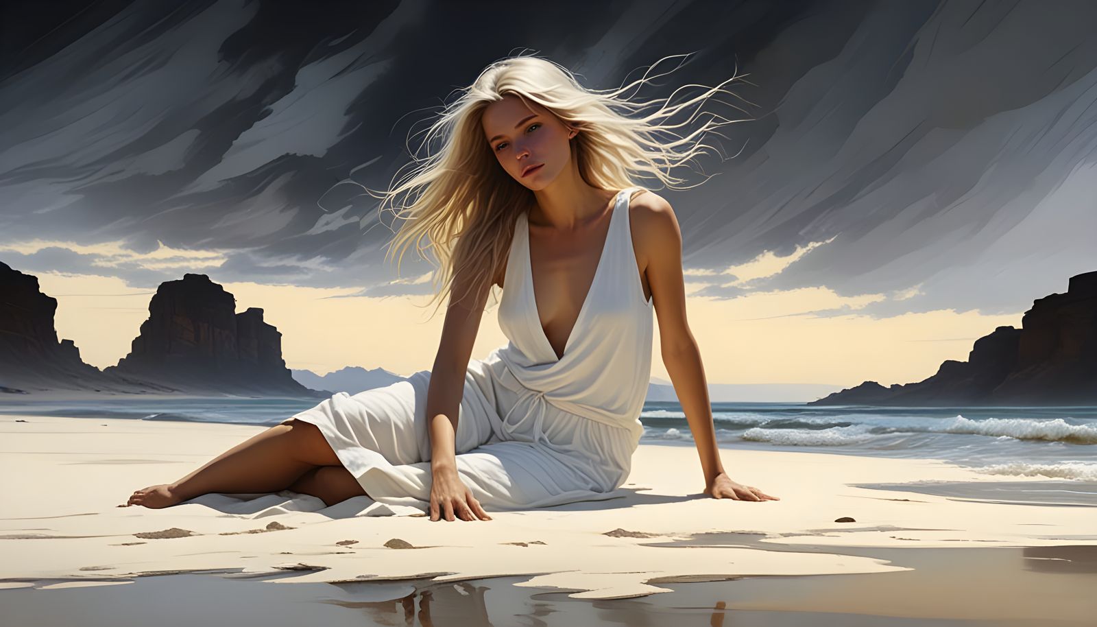 Portrait on a White Sand Beach
