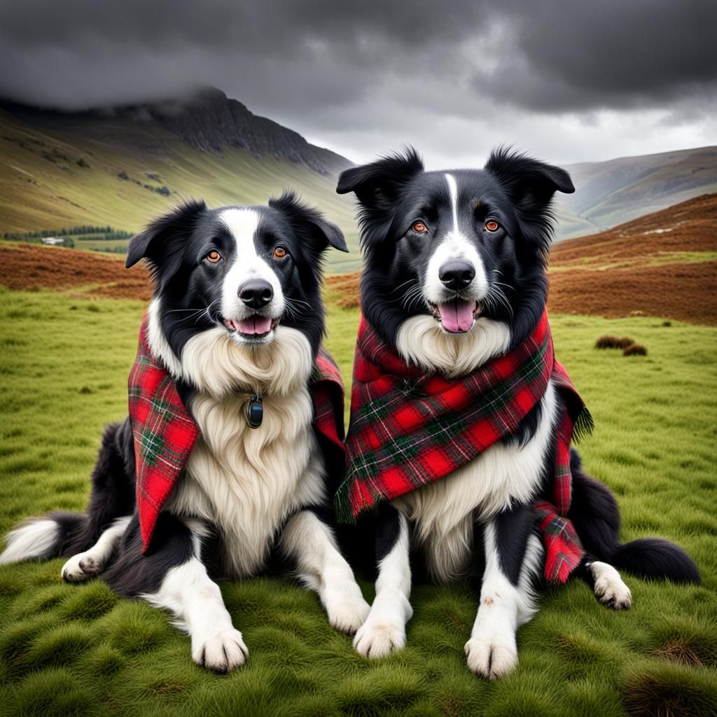 Border Collie and Sheep in Scottish Highlands
