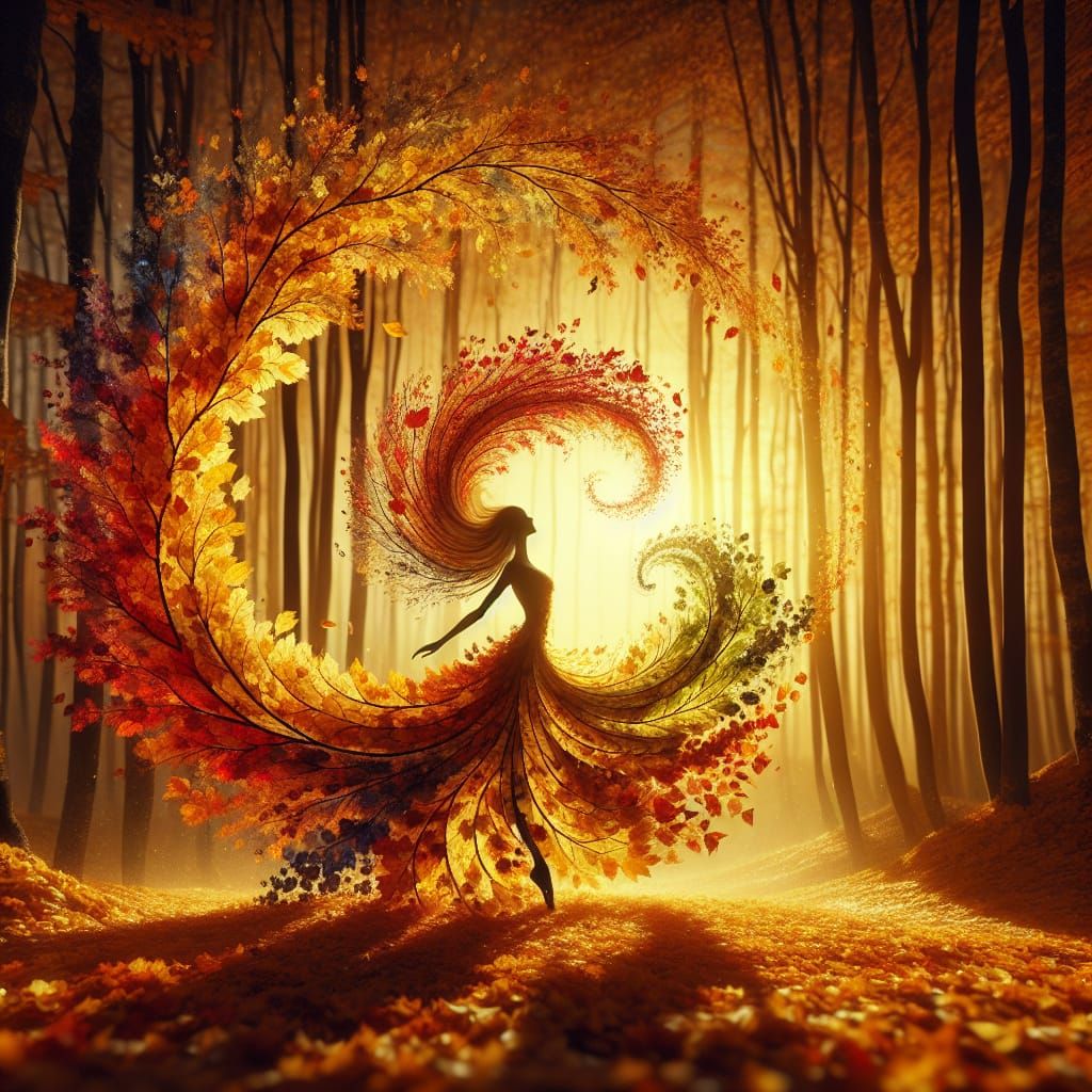 Autumn Maiden Dance in Golden Light
