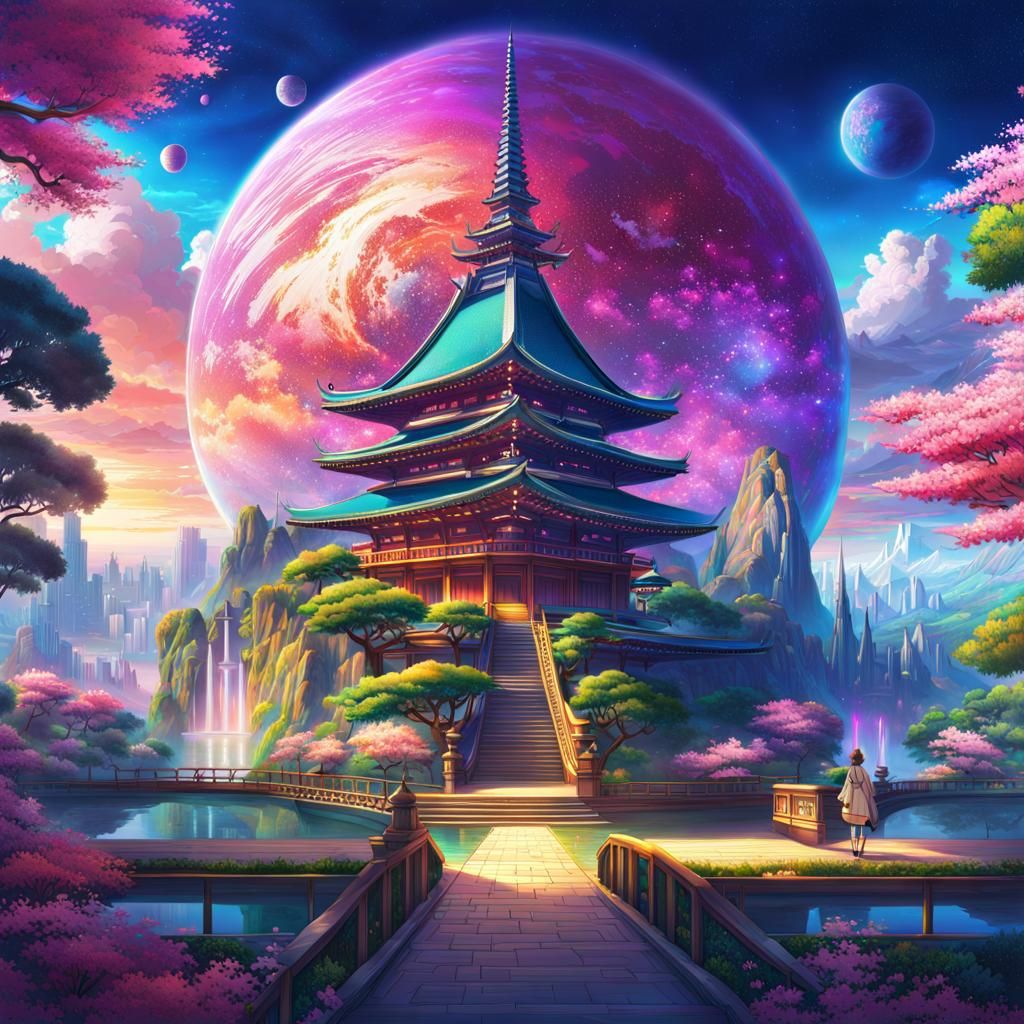 Utopian World in Anime Key Visual Style