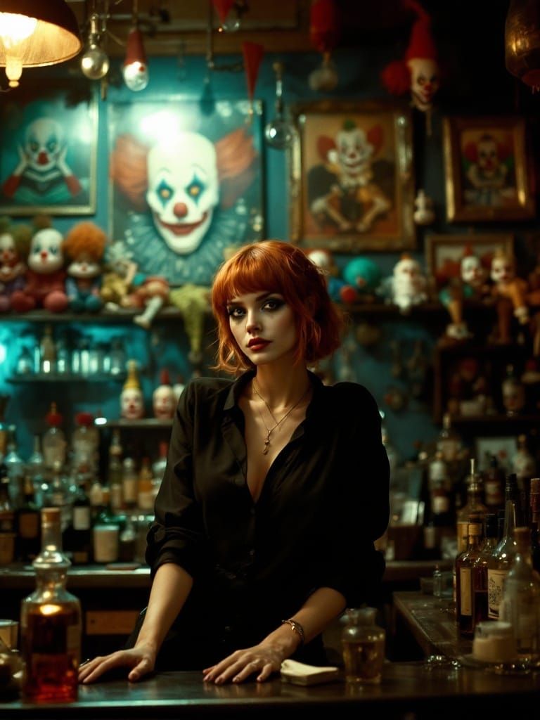 Neoclassical Pin-Up Goddess in a Haunted Dive Bar