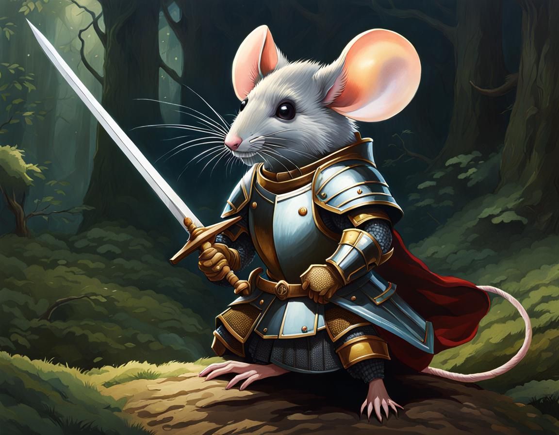 Mouse Knight: Scientific Gouache Illustration