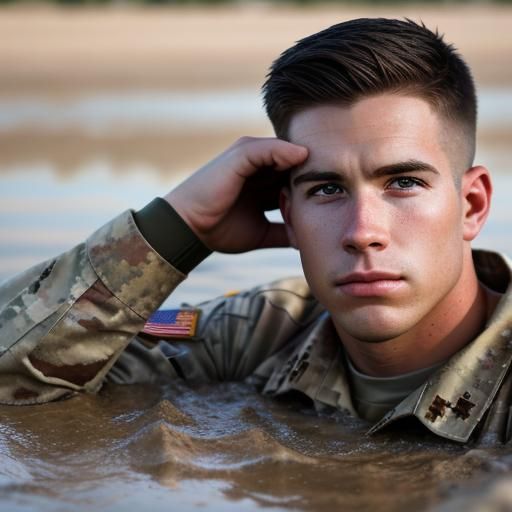 Soldier Sinking in Quicksand: Professional Photography