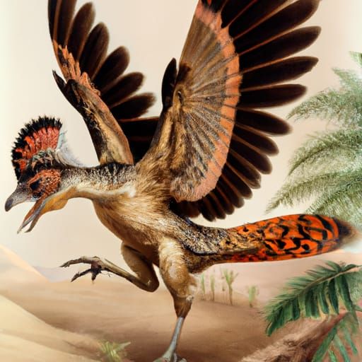 Microraptor Painting in Audubon Style