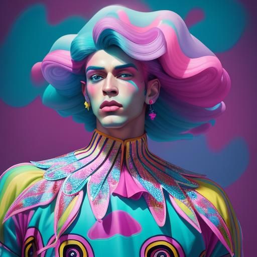 Candy Art: Male Model in Pop Outfit