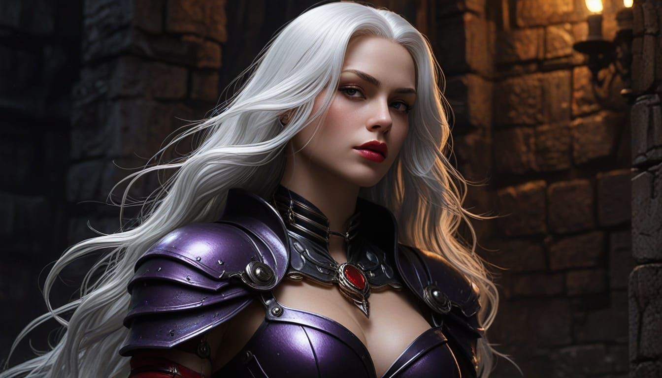 Mystical Female Warrior in Dark Fantasy Art