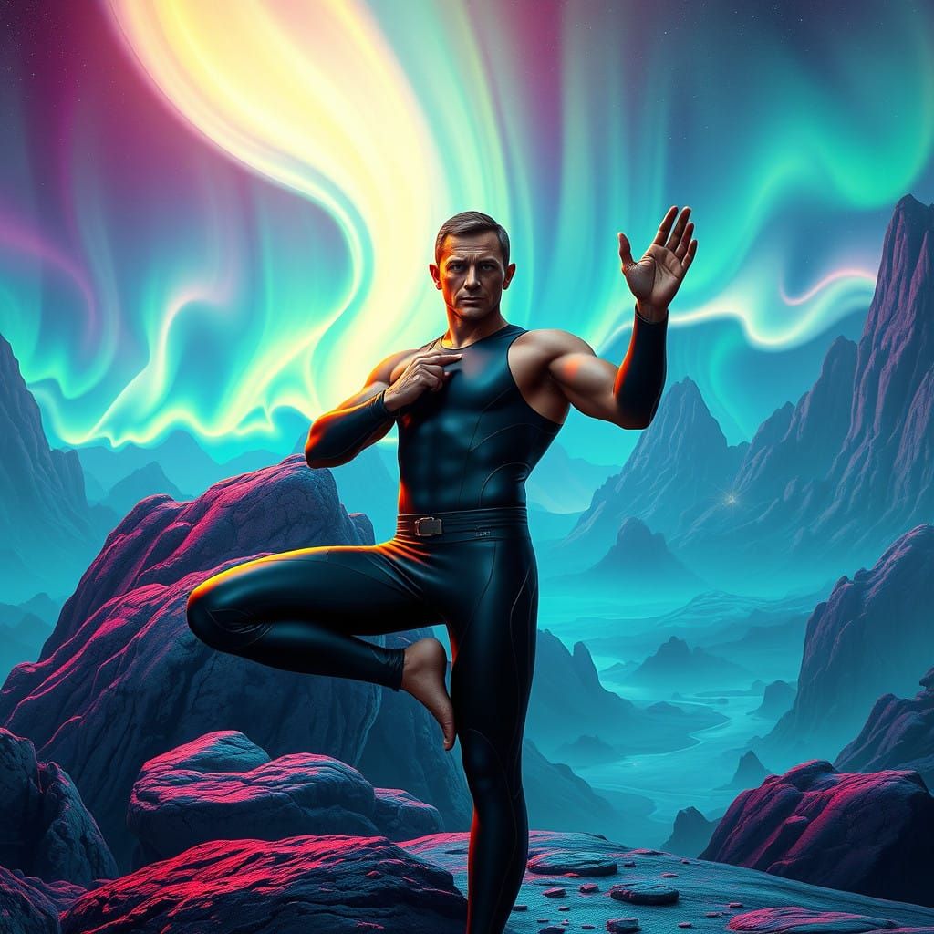 Sleek Spy Yoga in Futuristic Dreamland