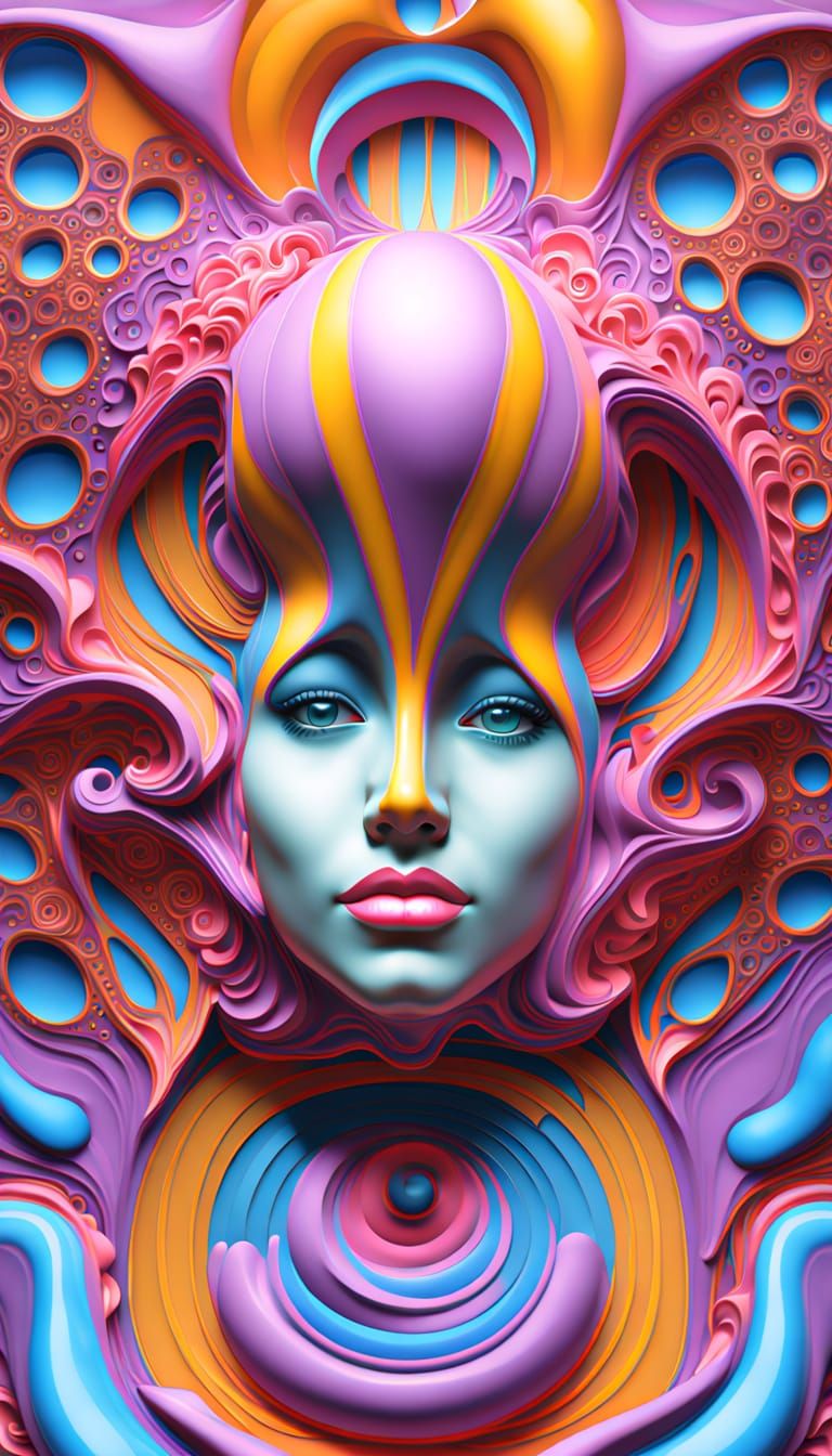 Op Art Abstract for Deep Sleep: Fractal Digital Illustration