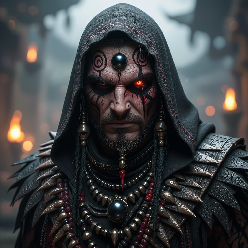 Shark-Blood Shaman of Mawspire: Dark Fantasy Art