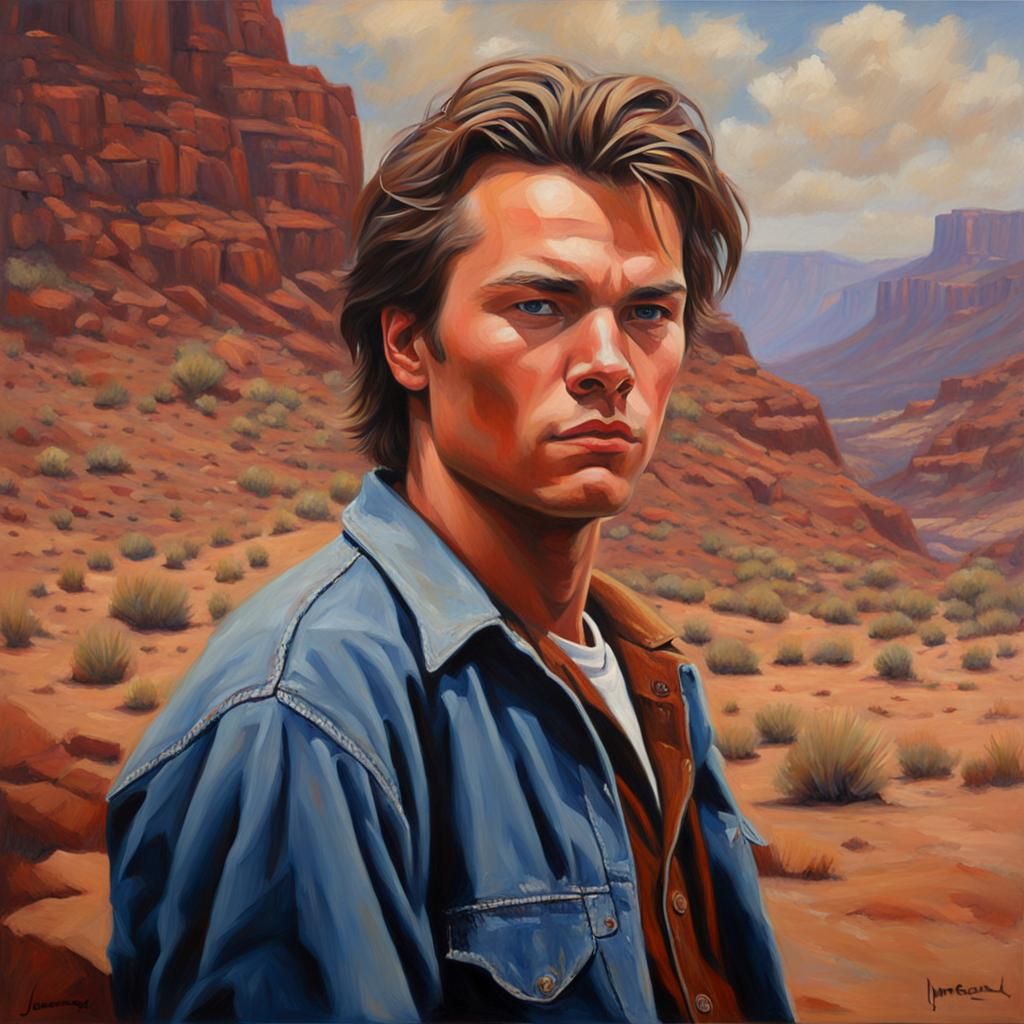 River Phoenix Tribute as Oil Painting