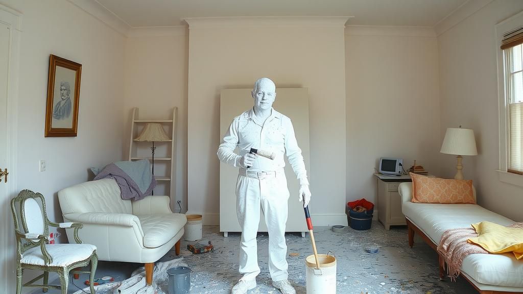 Painter's Whiteout: An Abstract Expressionist Interior