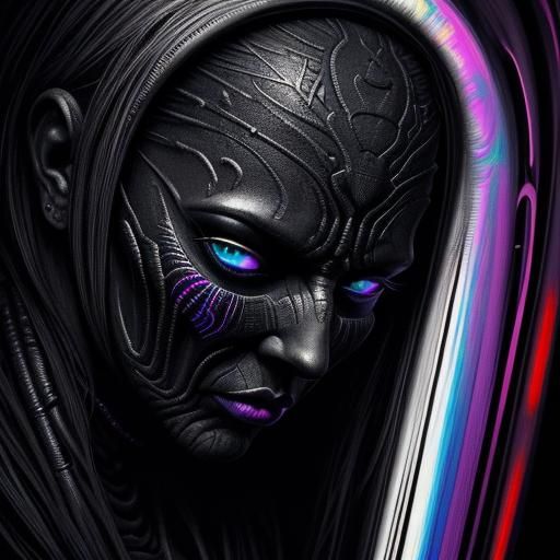 Surreal Portrait with Psychedelic Shapes and Dreamlike Detai...