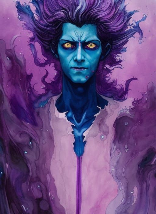 A Blue Imp Appeared in a Puff of Violet Mist