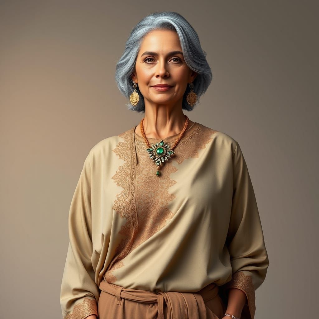 Ethereal Dancer in Beige and Gold