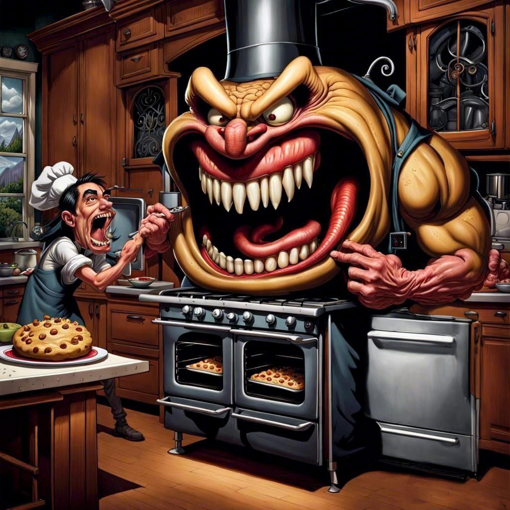 Creepy Gothic Oven Eats Appliances