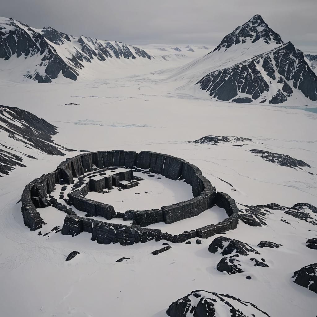 Ancient Ruined Antarctic Settlement of Unknown Origin
