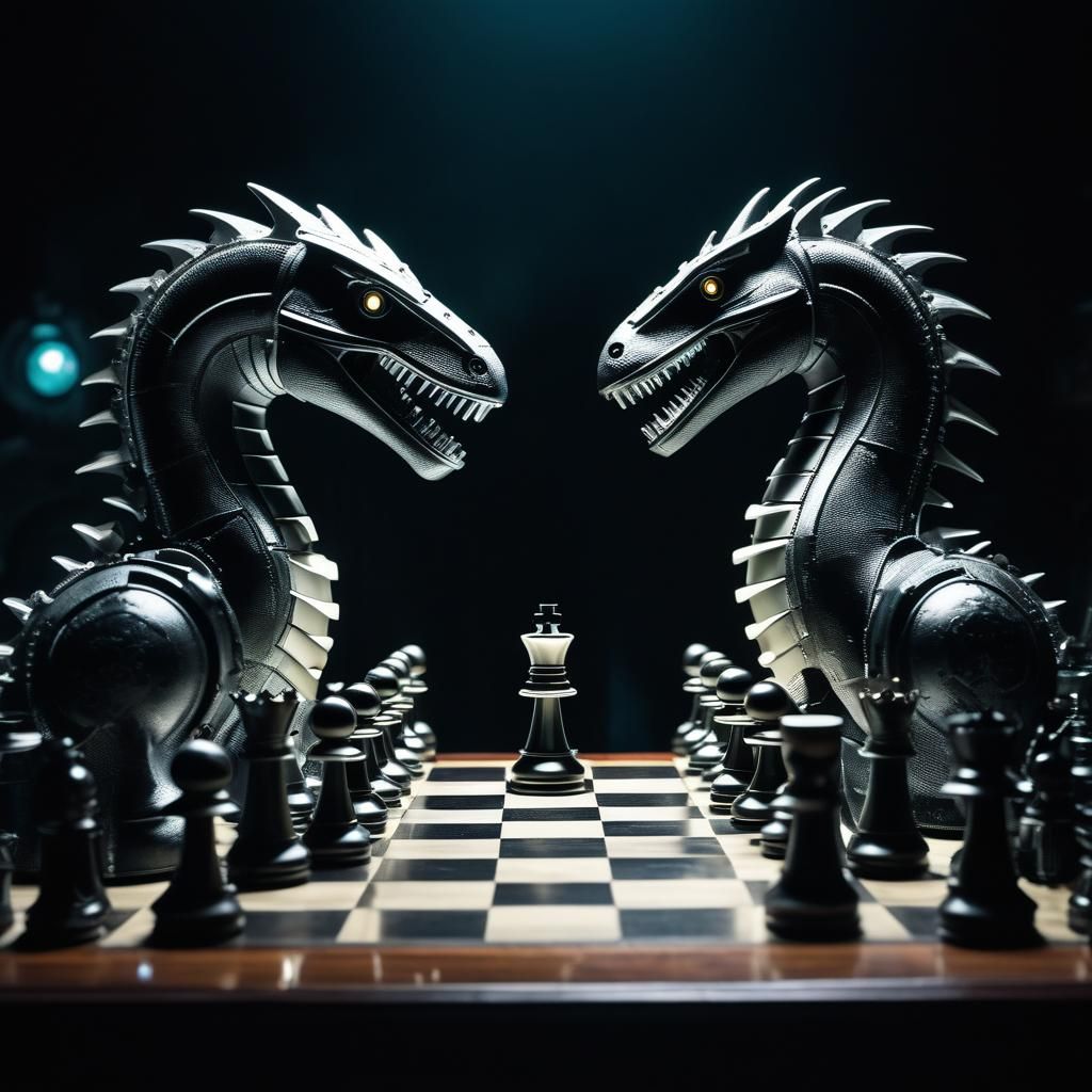 Steampunk Chess Piece Battle: Cinematic Animatronic War