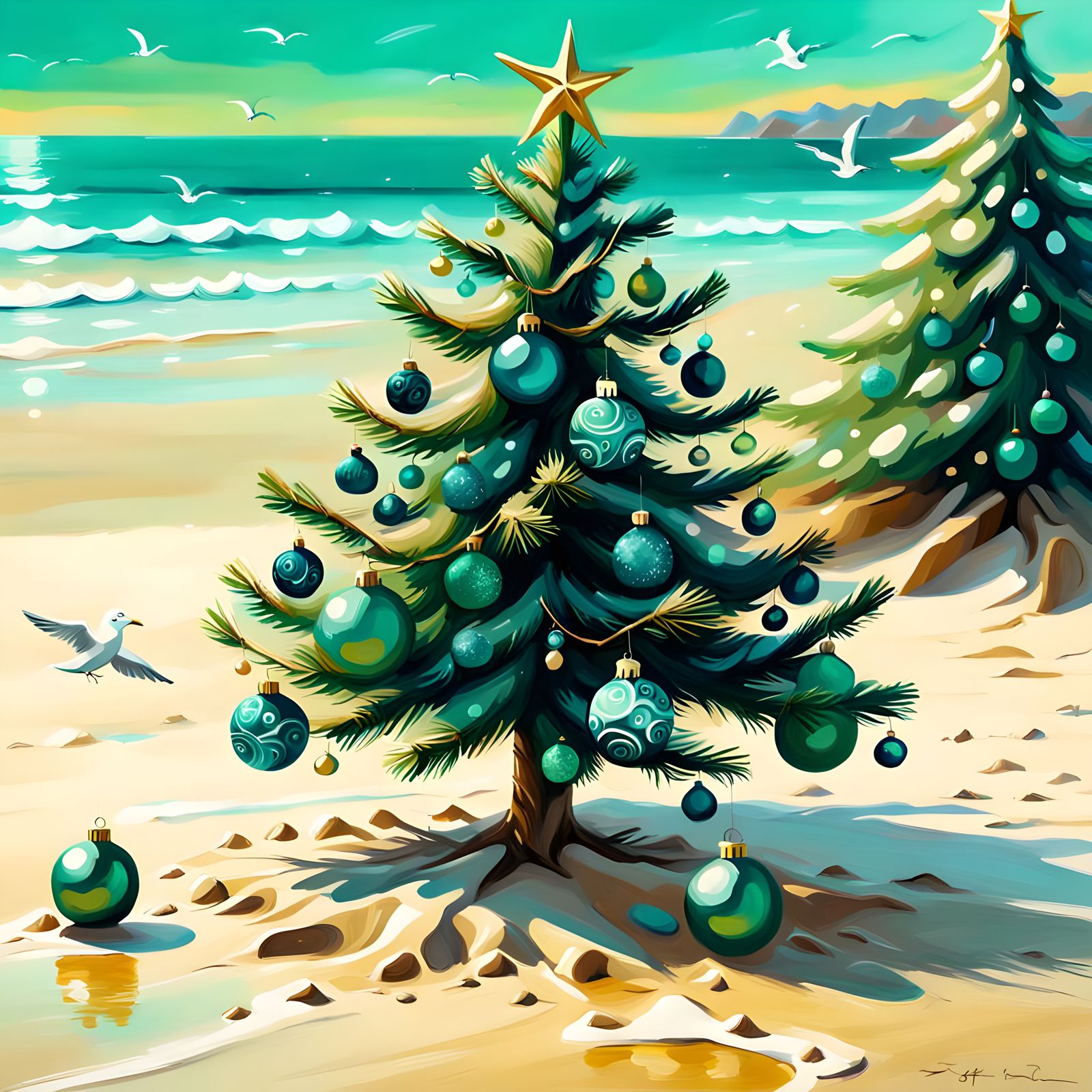 Emerald Christmas Scene Abounds with Tropical Flair