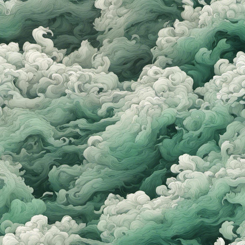 Green Sea Foam Waves
